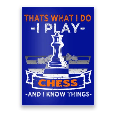 I Play Chess And I Know Things Chess Player Chess Board Meaningful Gift Poster