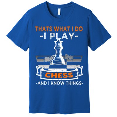 I Play Chess And I Know Things Chess Player Chess Board Meaningful Gift Premium T-Shirt