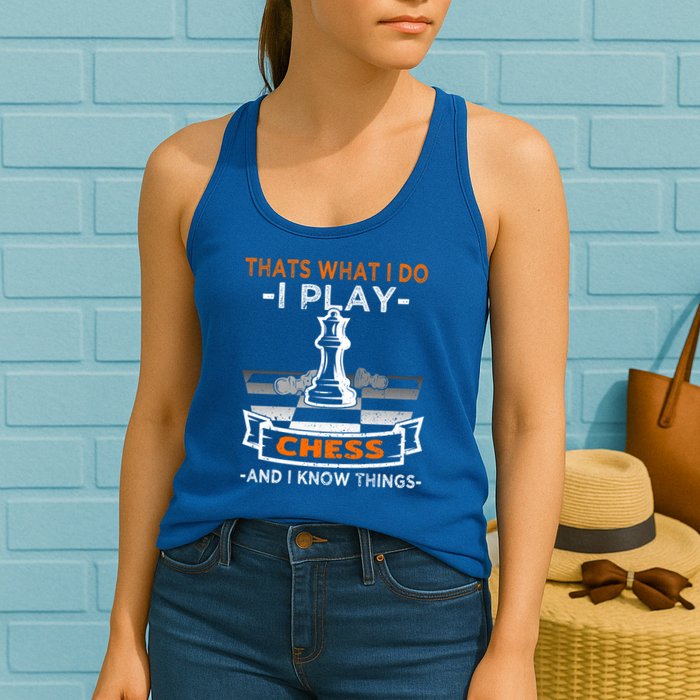 I Play Chess And I Know Things Chess Player Chess Board Meaningful Gift Womens Tank Top