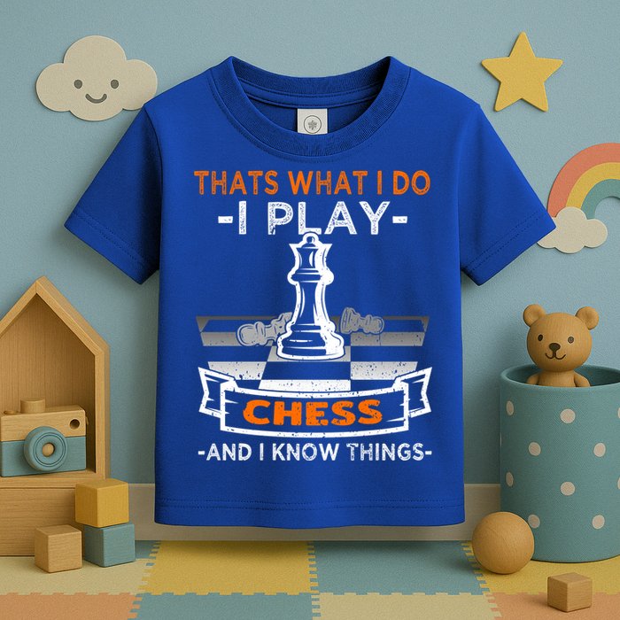 I Play Chess And I Know Things Chess Player Chess Board Meaningful Gift Toddler T-Shirt