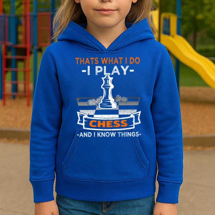 I Play Chess And I Know Things Chess Player Chess Board Meaningful Gift Kids Hoodie