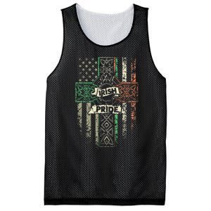 Irish Pride Cross America Flag Green White Orange Mesh Reversible Basketball Jersey Tank