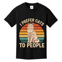 I Prefer Cats To People Funny Laperm Introvert Cat Owner Kids T-Shirt