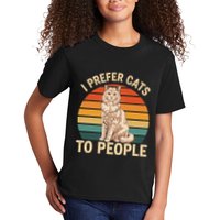 I Prefer Cats To People Funny Laperm Introvert Cat Owner Kids T-Shirt