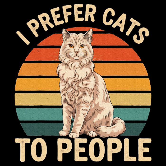 I Prefer Cats To People Funny Laperm Introvert Cat Owner Kids T-Shirt
