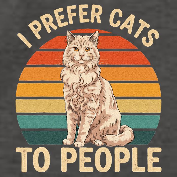 I Prefer Cats To People Funny Laperm Introvert Cat Owner Vector Backpack