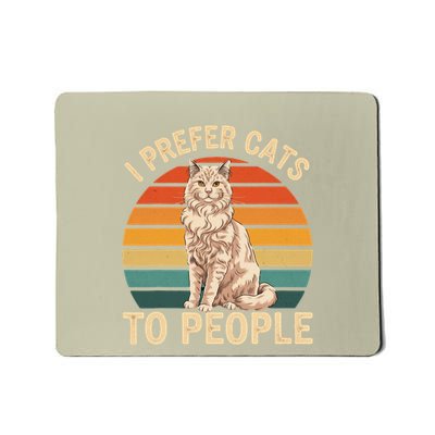 I Prefer Cats To People Funny Laperm Introvert Cat Owner Mousepad