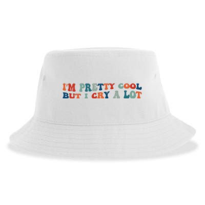 I'm Pretty Cool But I Cry A Lot Funny Vintage Sustainable Bucket Hat