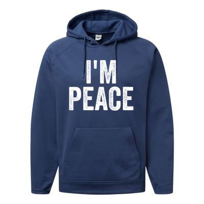 Im Peace Cool Gift I Come In Peace Funny Couples Matching Gift Performance Fleece Hoodie