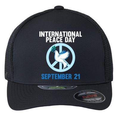 International Peace Day Earth World Peace Day Lover Graphic Gift Flexfit Unipanel Trucker Cap