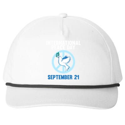 International Peace Day Earth World Peace Day Lover Graphic Gift Snapback Five-Panel Rope Hat