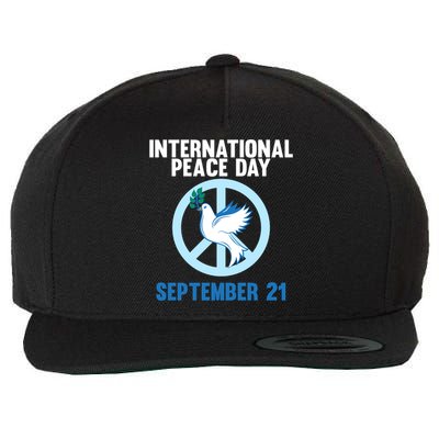 International Peace Day Earth World Peace Day Lover Graphic Gift Wool Snapback Cap