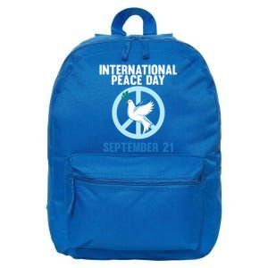 International Peace Day Earth World Peace Day Lover Graphic Gift 16 in Basic Backpack