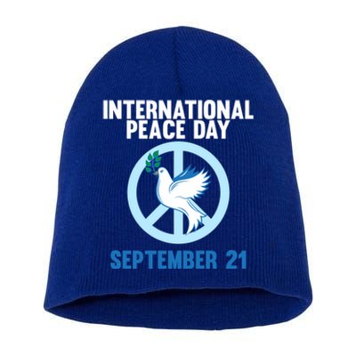 International Peace Day Earth World Peace Day Lover Graphic Gift Short Acrylic Beanie