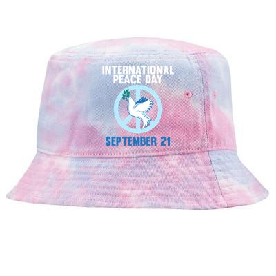 International Peace Day Earth World Peace Day Lover Graphic Gift Tie-Dyed Bucket Hat