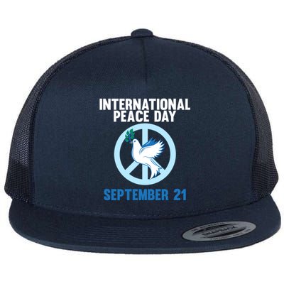 International Peace Day Earth World Peace Day Lover Graphic Gift Flat Bill Trucker Hat