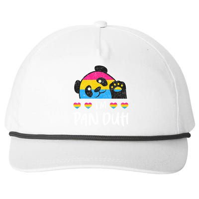 Im Pan Duh Cute Animal Panda Pansexual Flag Queer Pansexual Cute Gift Snapback Five-Panel Rope Hat