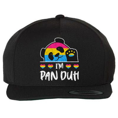 Im Pan Duh Cute Animal Panda Pansexual Flag Queer Pansexual Cute Gift Wool Snapback Cap