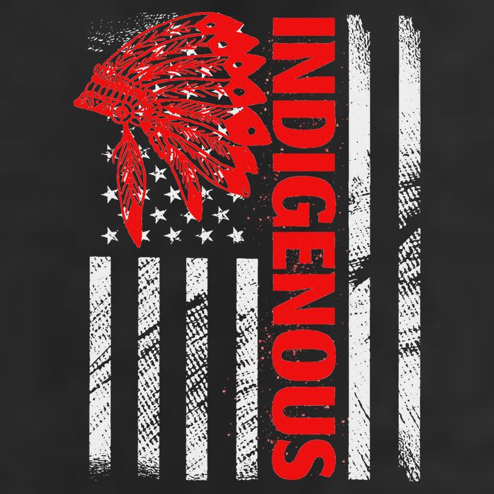 Indigenous Peoples Day Distressed Headdress Usa Flag 7 Panel Mesh Trucker Snapback Hat