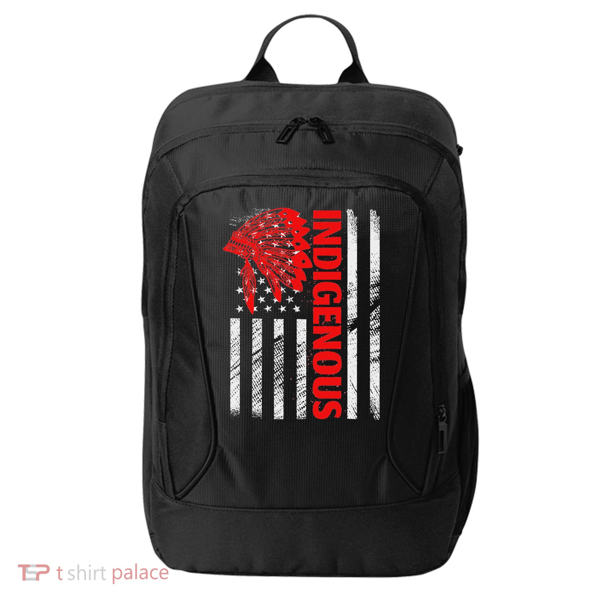 Indigenous Peoples Day Distressed Headdress Usa Flag City Backpack