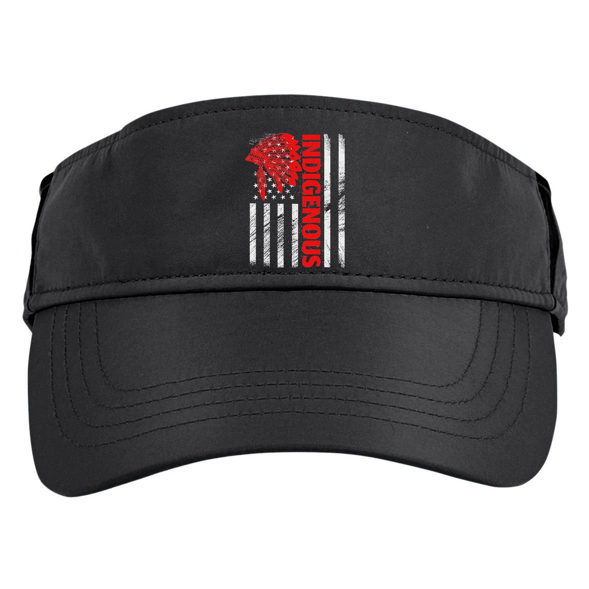 Indigenous Peoples Day Distressed Headdress Usa Flag Adult Drive Performance Visor