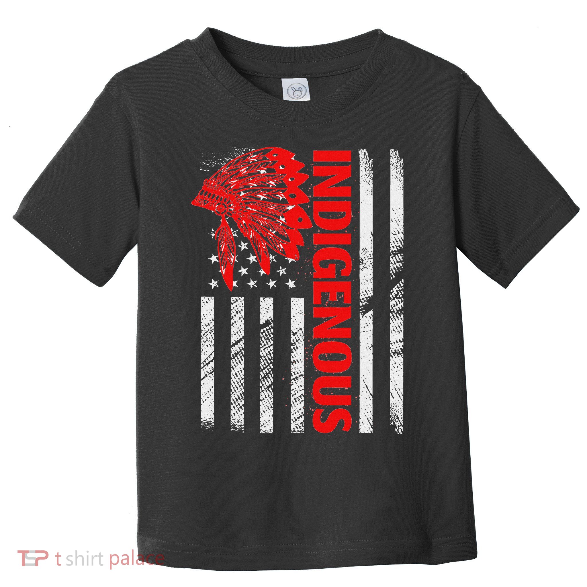 Indigenous Peoples Day Distressed Headdress Usa Flag Toddler T-Shirt