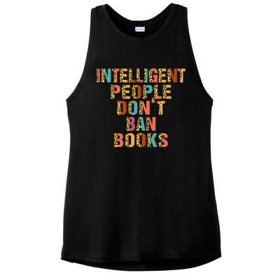 Intelligent People Don't Ban Books Reading Bookish Librarian Ladies PosiCharge Tri-Blend Wicking Tank