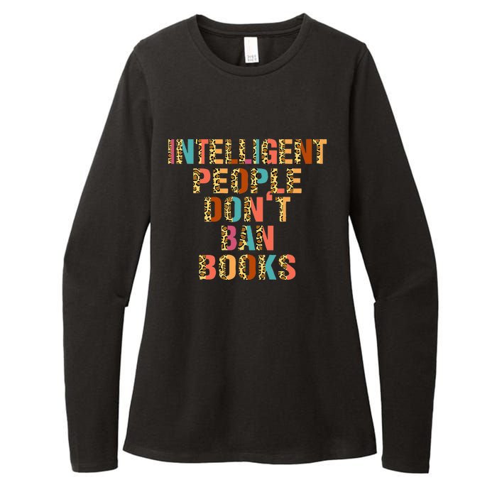 Intelligent People Don't Ban Books Reading Bookish Librarian Womens CVC Long Sleeve Shirt