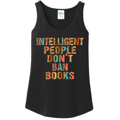 Intelligent People Don't Ban Books Reading Bookish Librarian Ladies Essential Tank