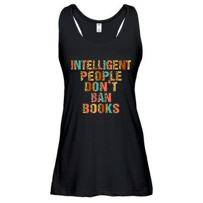 Intelligent People Don't Ban Books Reading Bookish Librarian Ladies Essential Flowy Tank