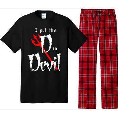 I Put D In Devil Halloween Matching Couple Boyfriend Pajama Set