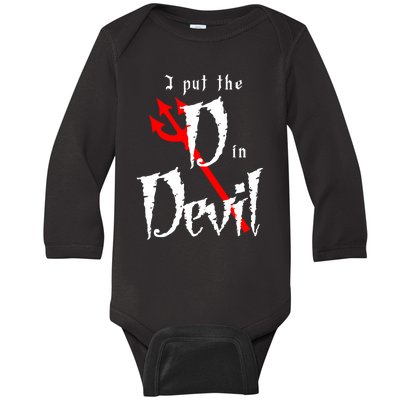 I Put D In Devil Halloween Matching Couple Boyfriend Baby Long Sleeve Bodysuit