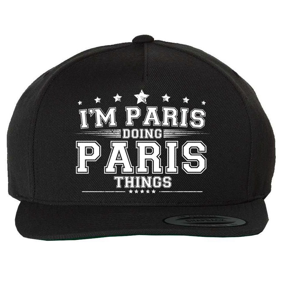 Im Paris Doing Paris Things Wool Snapback Cap
