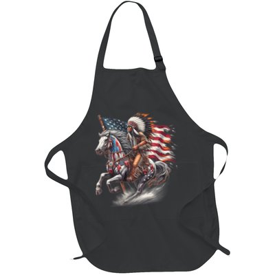 Indigenous Peoples Day 4th Of July Native American Day Flag Indian Riding Horse Apron
