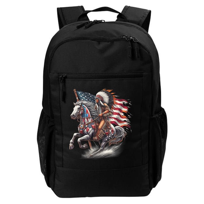 Indigenous Peoples Day 4th Of July Native American Day Flag Indian Riding Horse Backpack