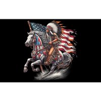 Indigenous Peoples Day 4th Of July Native American Day Flag Indian Riding Horse Bumper Sticker