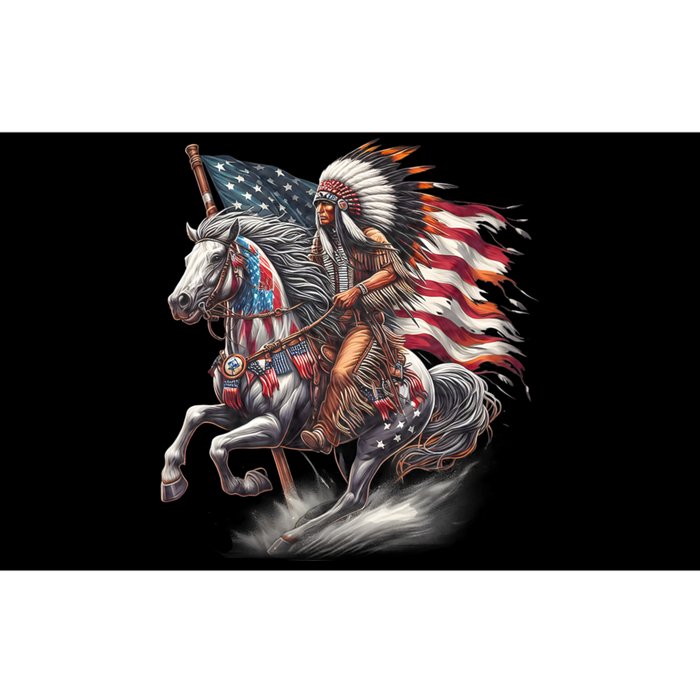 Indigenous Peoples Day 4th Of July Native American Day Flag Indian Riding Horse Bumper Sticker