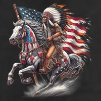 Indigenous Peoples Day 4th Of July Native American Day Flag Indian Riding Horse 15oz Campfire Ceramic Mug