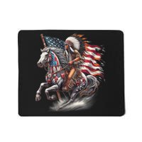 Indigenous Peoples Day 4th Of July Native American Day Flag Indian Riding Horse Mousepad