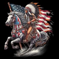 Indigenous Peoples Day 4th Of July Native American Day Flag Indian Riding Horse Wool Snapback Cap