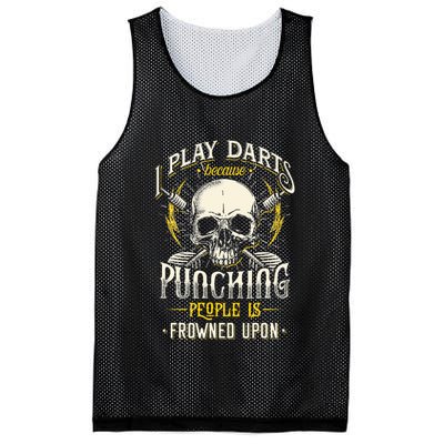 I Play Darts Because Punching People Is Frowned Upon Mesh Reversible Basketball Jersey Tank