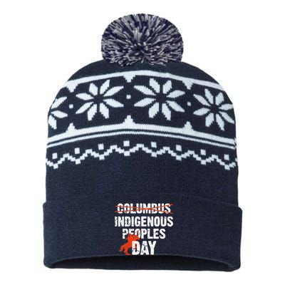 Indigenous Peoples Day Not Columbus Day Native Indian USA-Made Snowflake Beanie