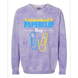 International Paperclip Day 29th May Papeclip Day Gift Colorblast Crewneck Sweatshirt