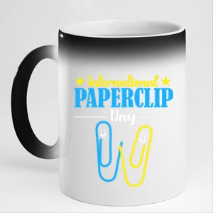 International Paperclip Day 29th May Papeclip Day Gift 11oz Black Color Changing Mug