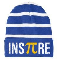 Inspire Pi Day 3 14 Math National Pi Day For Student Teacher Funny Gift Striped Beanie with Solid Band