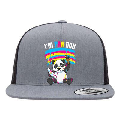 I'm Pan Duh Panda Pansexual Pride Rainbow LGBT Flat Bill Trucker Hat