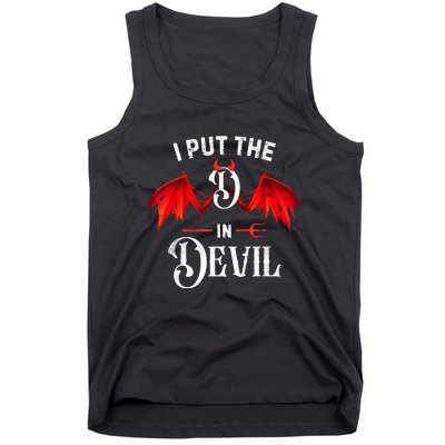 I Put D In Devil Matching Couple Funny Halloween Tank Top