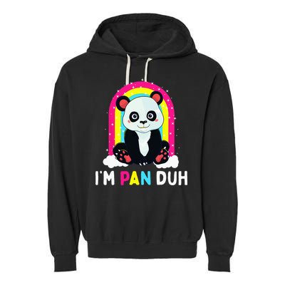 I'm Pan Duh Pansexual Pride Panda Rainbow Flag LGBT Gift Garment-Dyed Fleece Hoodie