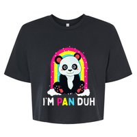 I'm Pan Duh Pansexual Pride Panda Rainbow Flag LGBT Gift Bella+Canvas Jersey Crop Tee