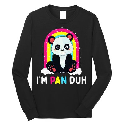 I'm Pan Duh Pansexual Pride Panda Rainbow Flag LGBT Gift Long Sleeve Shirt